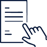 Hand und Dokument Piktogramm